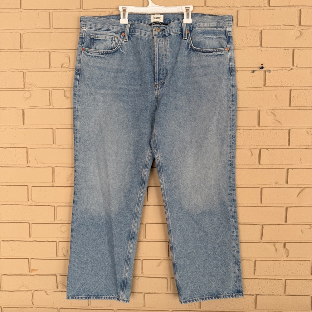 Citizens of Humanity Jeans Women 34 (42x28.5) Straight High Rise Blue Denim Neve - Picture 1 of 12